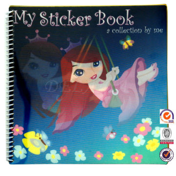 Popular cartoon 3D lenticular sticker book for kids